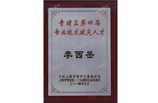上海浦宇总经理李西岳先生被选为青浦区第四届专业技术拔尖人才（学术带头人）